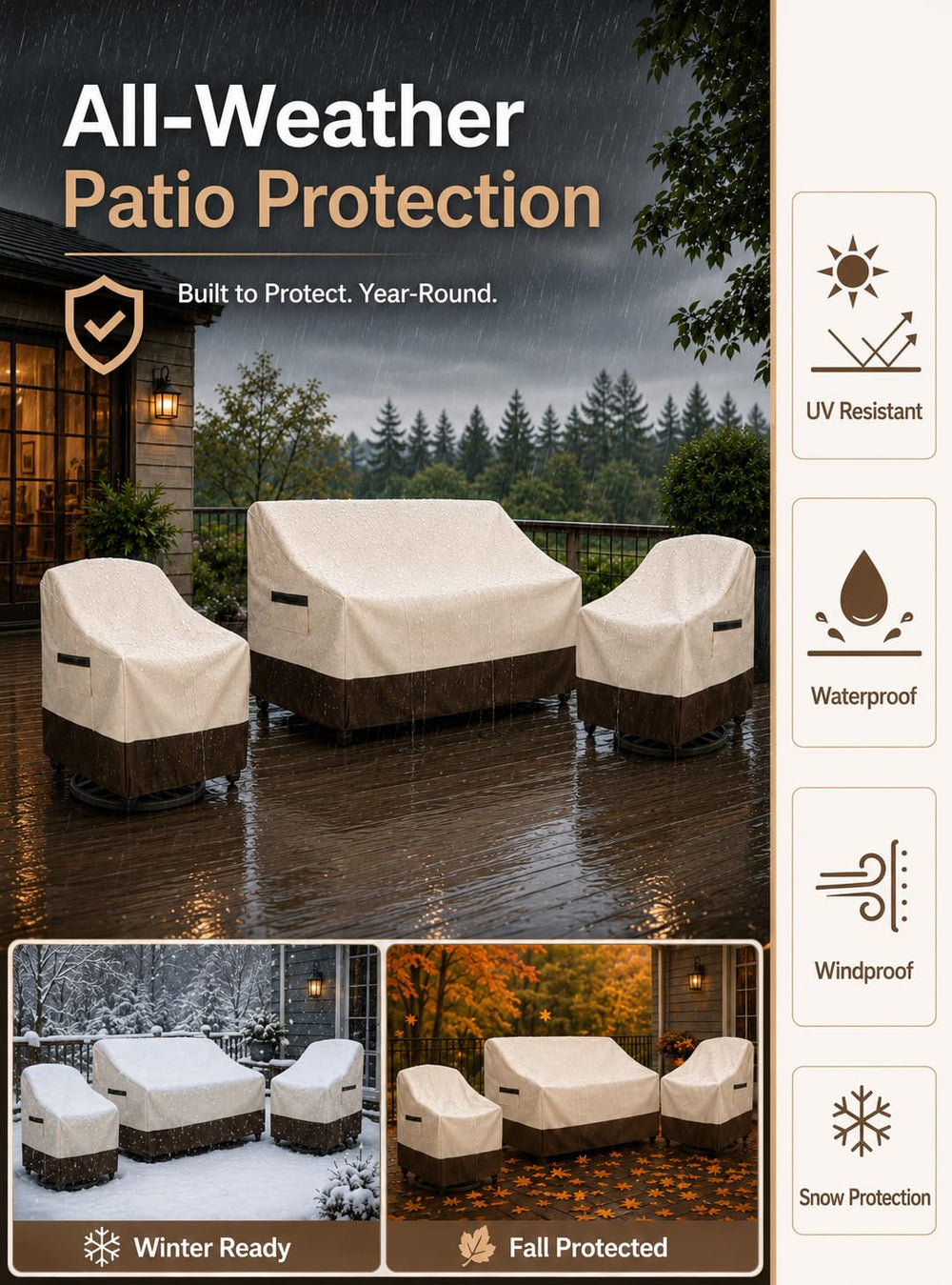 Side air vents on UNARK patio furniture covers