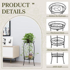 Side view of 2-tier MissYolo plant stand in garden