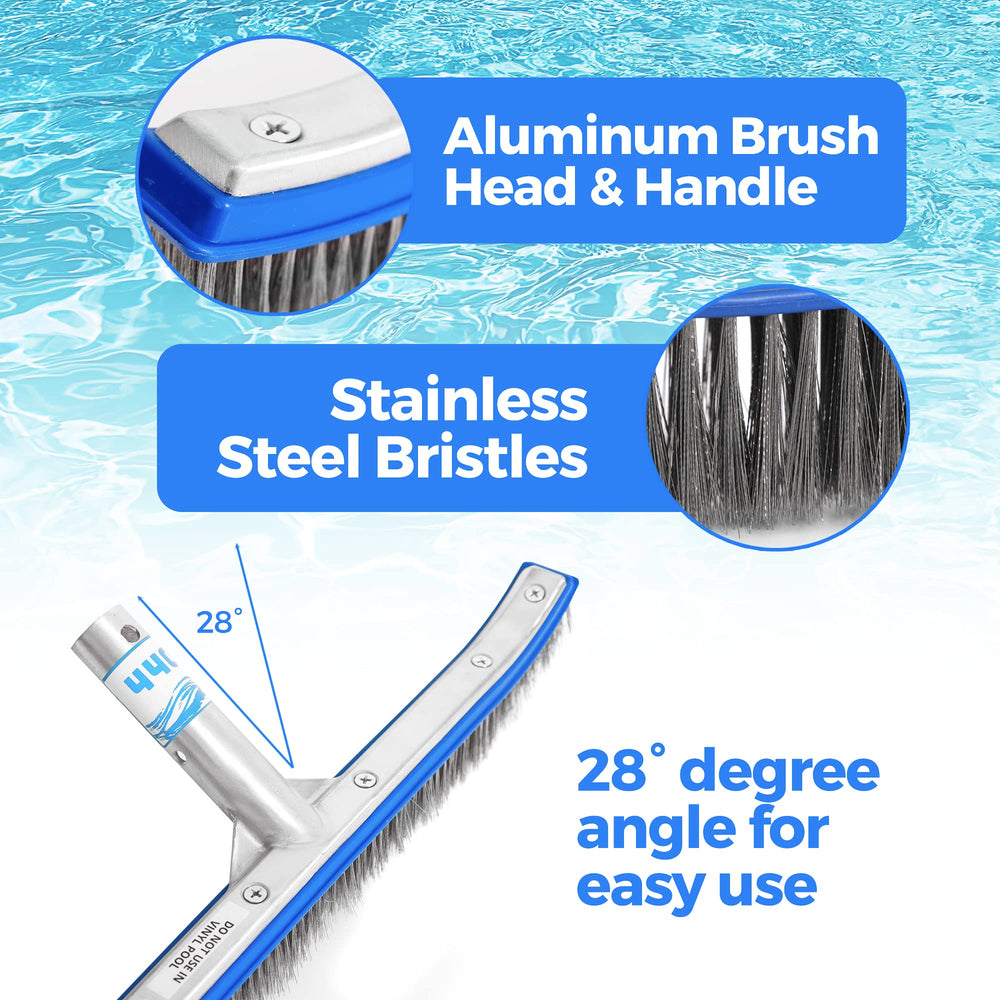 Side view of 440 Pool Brush with aluminum backing