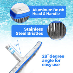 Side view of 440 Pool Brush with aluminum backing