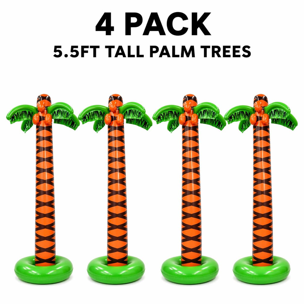Side view of 4E's Novelty inflatable palm trees set