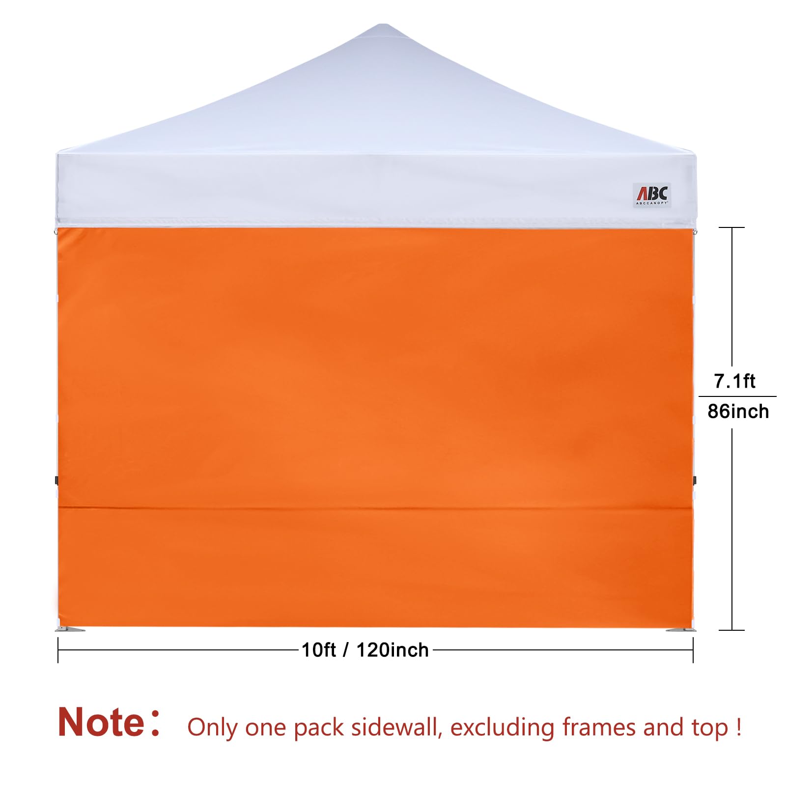 Side view of ABCCANOPY Instant Canopy SunWall showing Velcro straps