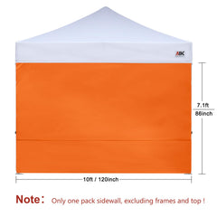 Side view of ABCCANOPY Instant Canopy SunWall showing Velcro straps