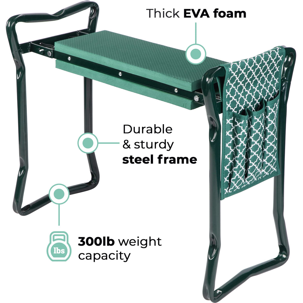 Side view of Abco Tech Garden Kneeler and Seat in green