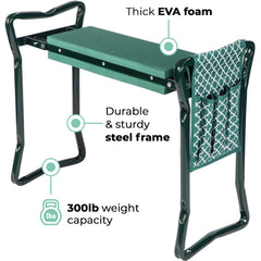 Side view of Abco Tech Garden Kneeler and Seat in green
