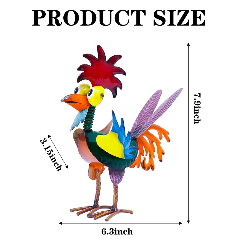Side view of Abirdflyer 7.9-inch Garden Rooster Statue