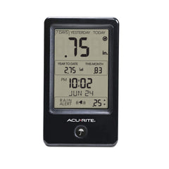 Side view of AcuRite Wireless Rain Gauge highlighting the LCD screen