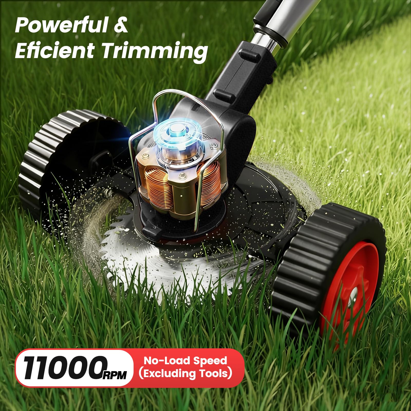 Side view of ALSO GO Cordless Weed Wacker showing height adjustment