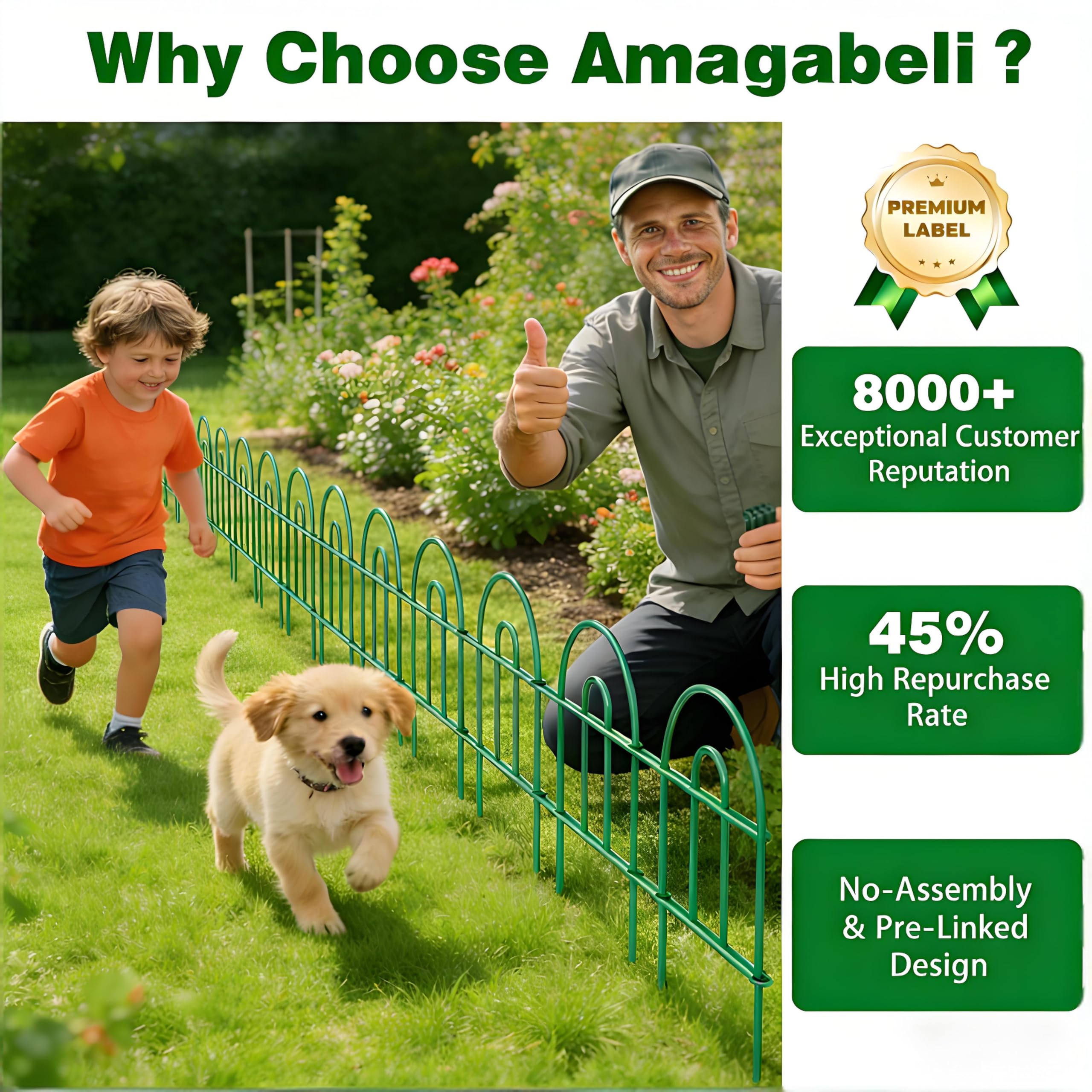 Side view of AMAGABELI garden fence panels
