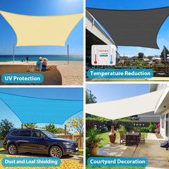 Side view of Amagenix 12' x 20' Sun Shade Sail showing curved edge