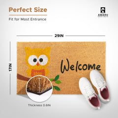 Side view of AMARU Coir Welcome Mat showcasing non-slip backing