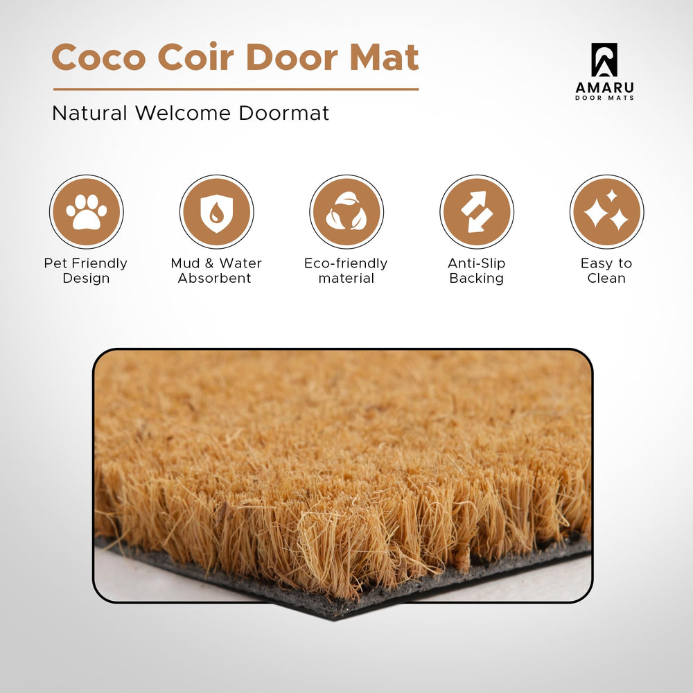 Side view of AMARU DOOR MATS Coco Welcome Mat