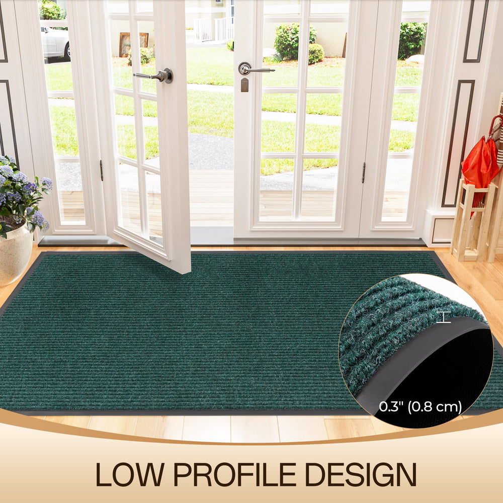 Side view of Amyracel heavy-duty door mat showcasing low profile