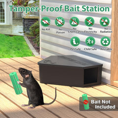 Side view of Anblak rodent station showing key access design
