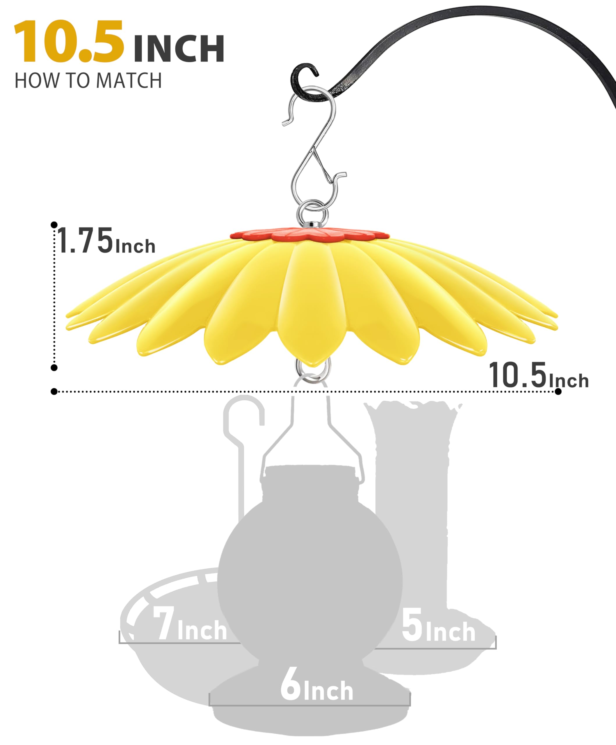 side view of andergi 10.5-inch hummingbird feeder cover