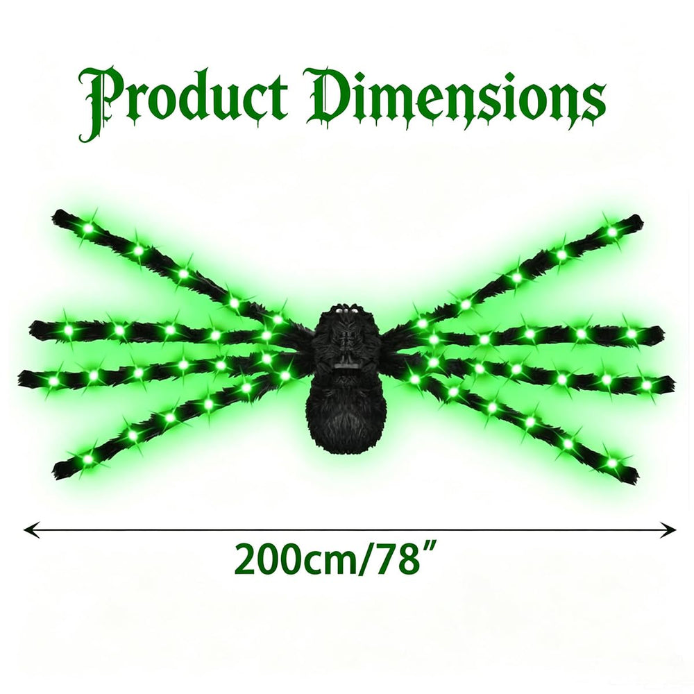 Side view of Anditoy Giant Halloween Spider with adjustable legs