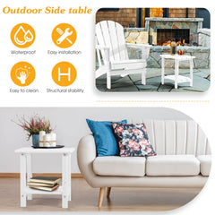 Side view of Apolimi Outdoor Side Table showing dimensions