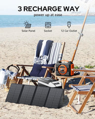 Side view of Apowking solar generator showing ports