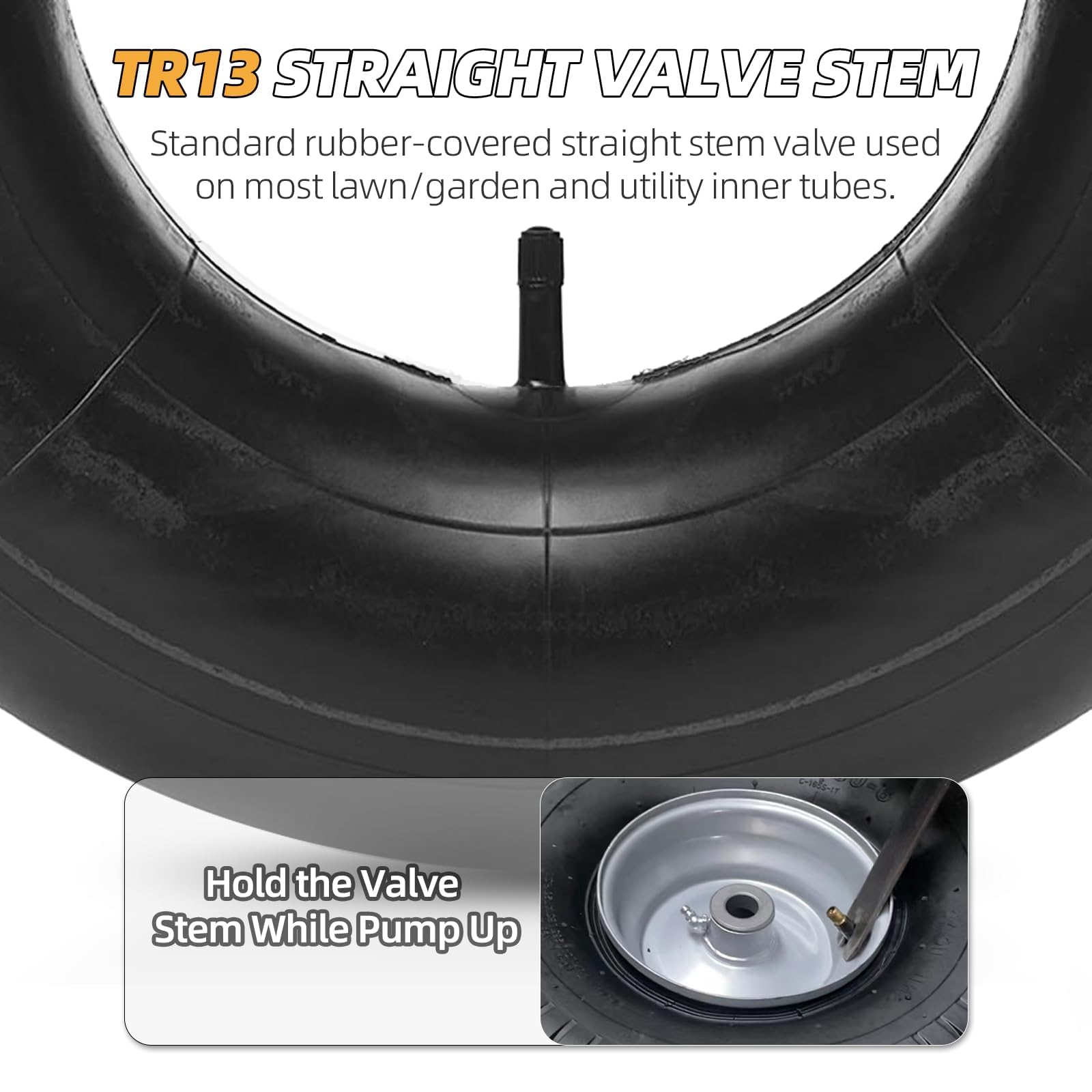 Side view of AR-PRO 4.10/3.50-4 heavy duty inner tube