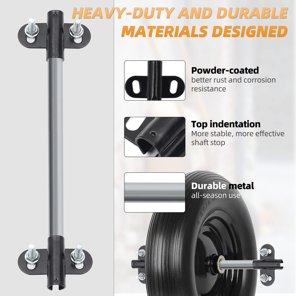 Side view of AR-PRO wheelbarrow axle bracket set