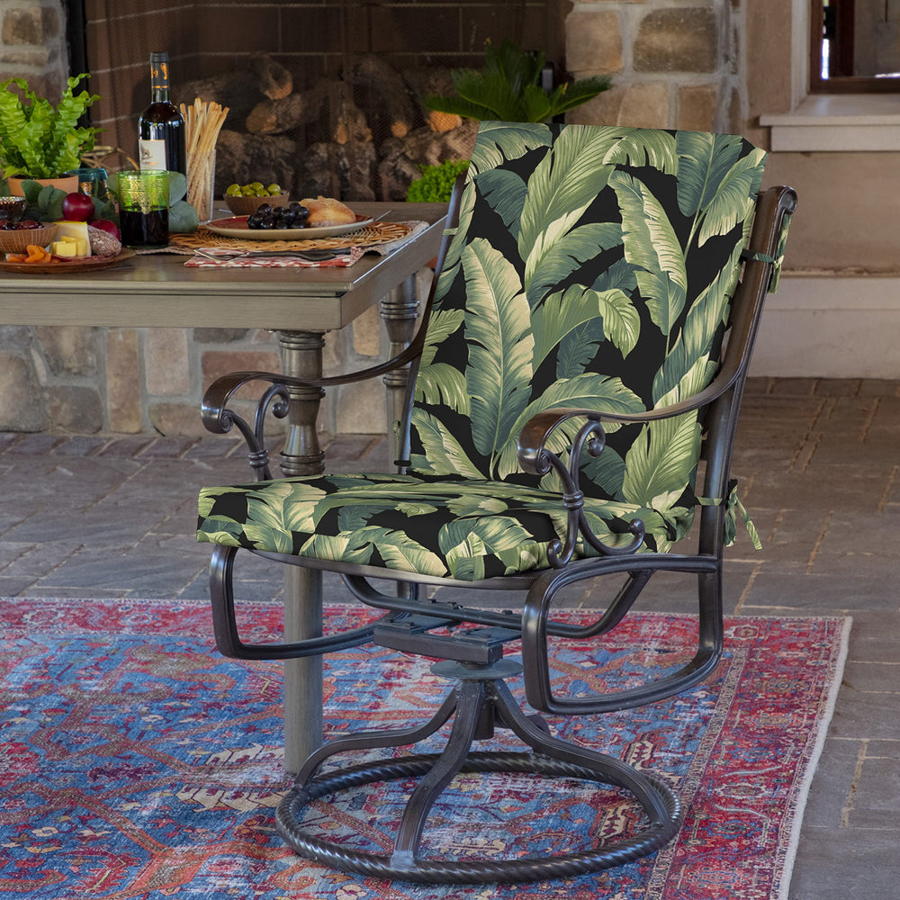 Side view of Arden Outdoor Chair Cushion showing thickness