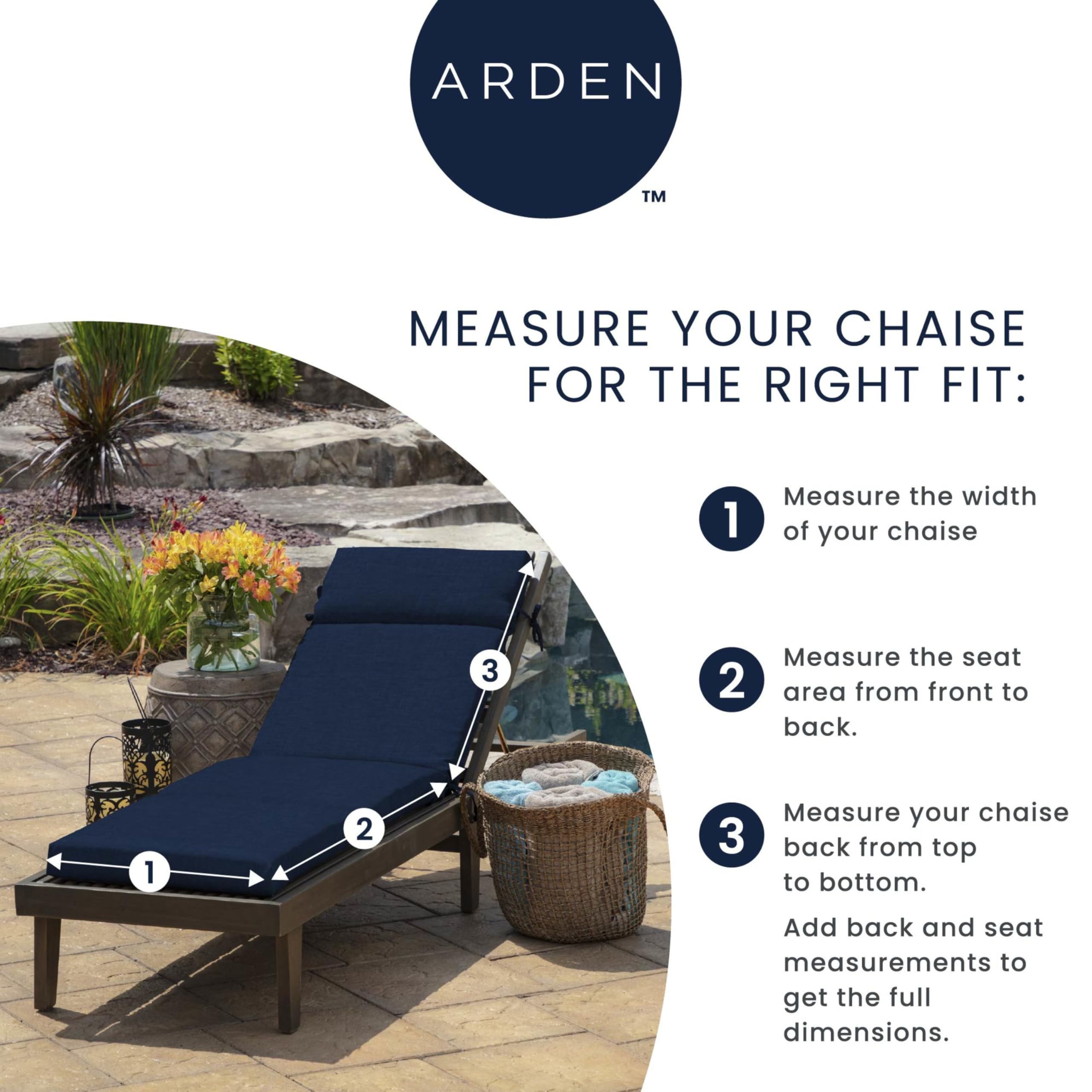 Side view of Arden Outdoor Chaise Cushion, showing thickness