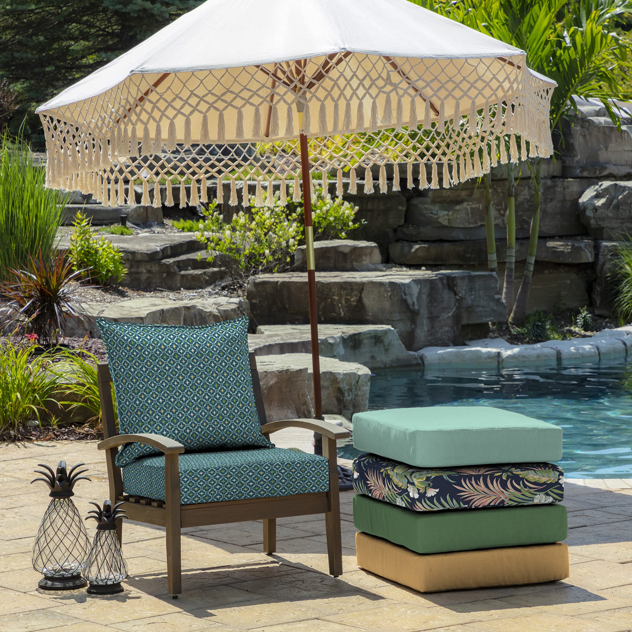 Side view of Arden Outdoor Deep Seat Cushion Set