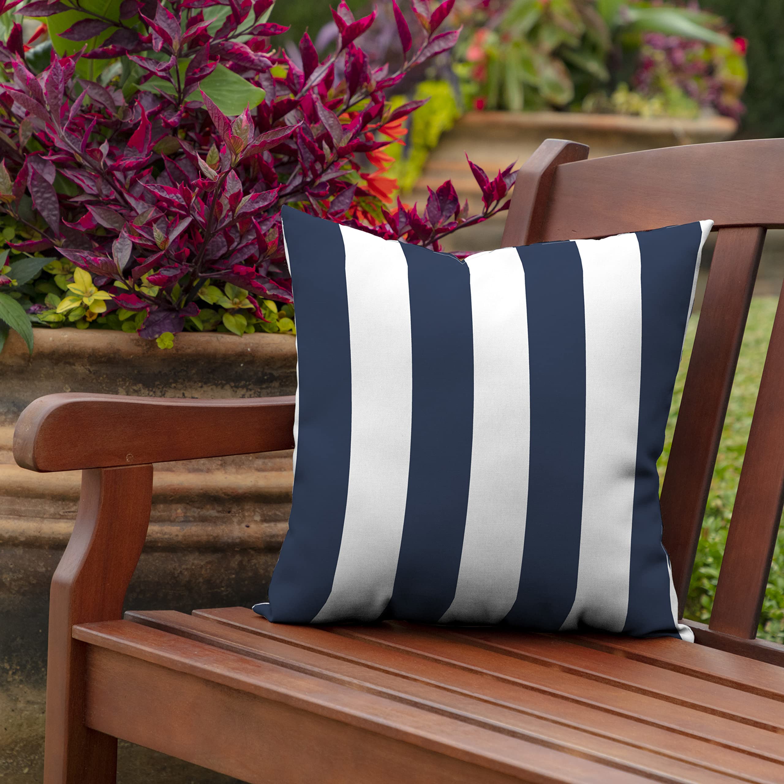 Side view of Arden Selections Outdoor Toss Pillow showing dimensions