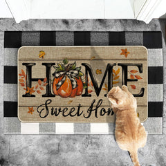 Side view of Artoid Mode Pumpkin Doormat showcasing low-profile design