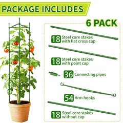 Side view of assembled SORANGEUN tomato cages in garden