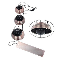 Side view of ASTARIN Copper Wind Chimes with nylon cord