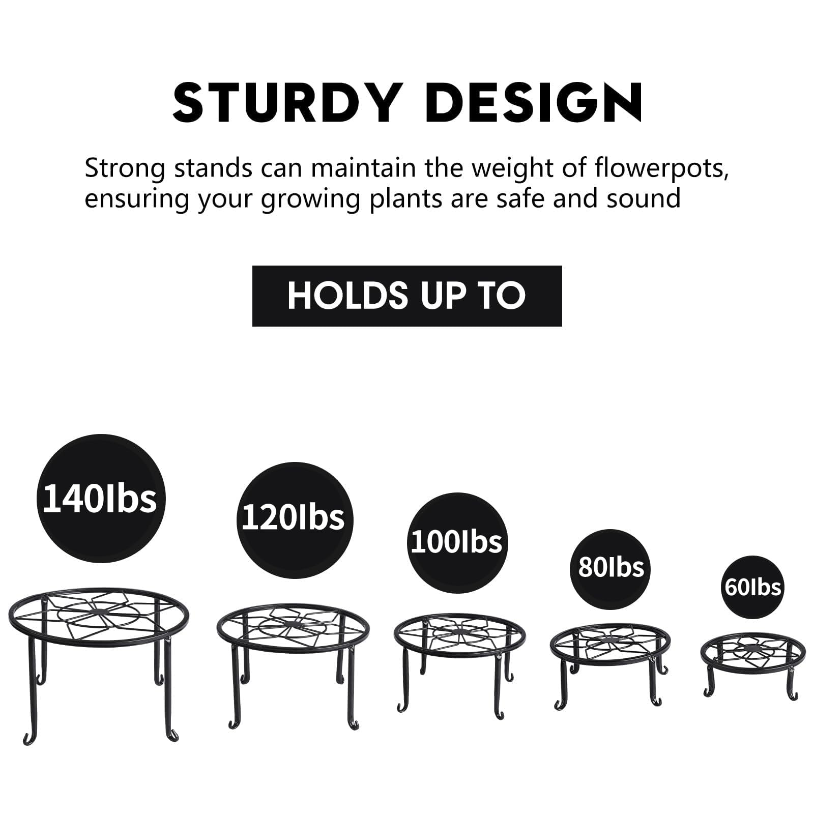 Side view of Autopromake 9-inch plant stand