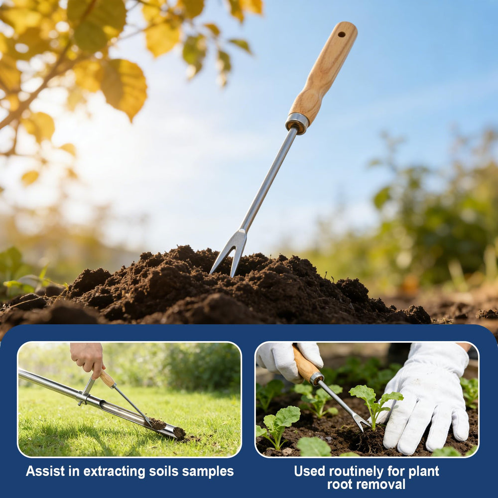 Side view of AUZEKER 36 Inch soil sampler probe