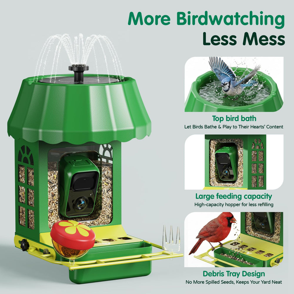 Side view of Avinory Smart Metal Bird Feeder