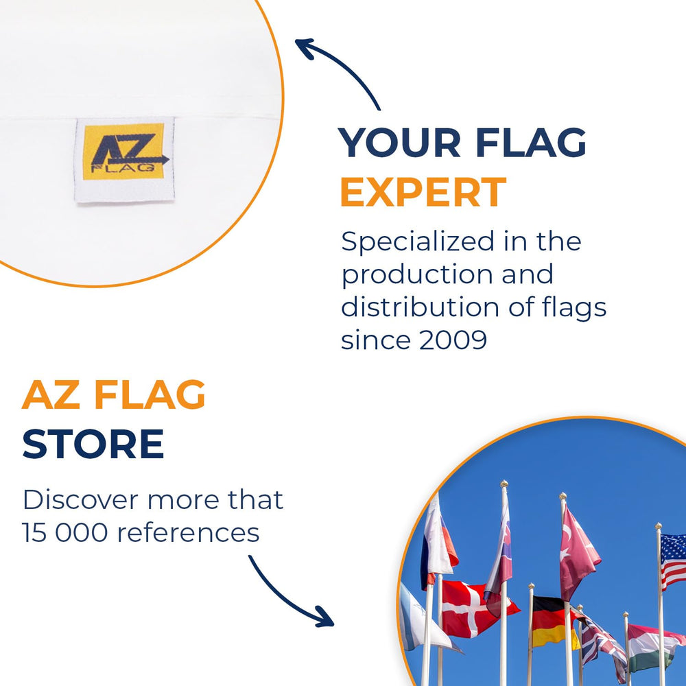 Side view of AZ FLAG France Flag showing reinforcement seams