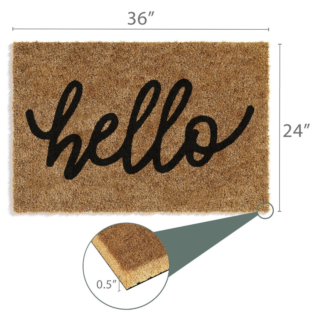 Side view of Barnyard Designs Welcome Mat showing thickness
