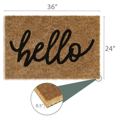 Side view of Barnyard Designs Welcome Mat showing thickness