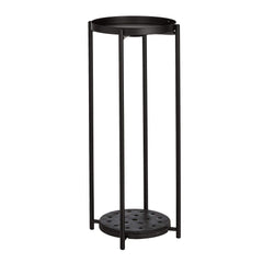 Side view of Basics Two-Tier Plant Stand with plants