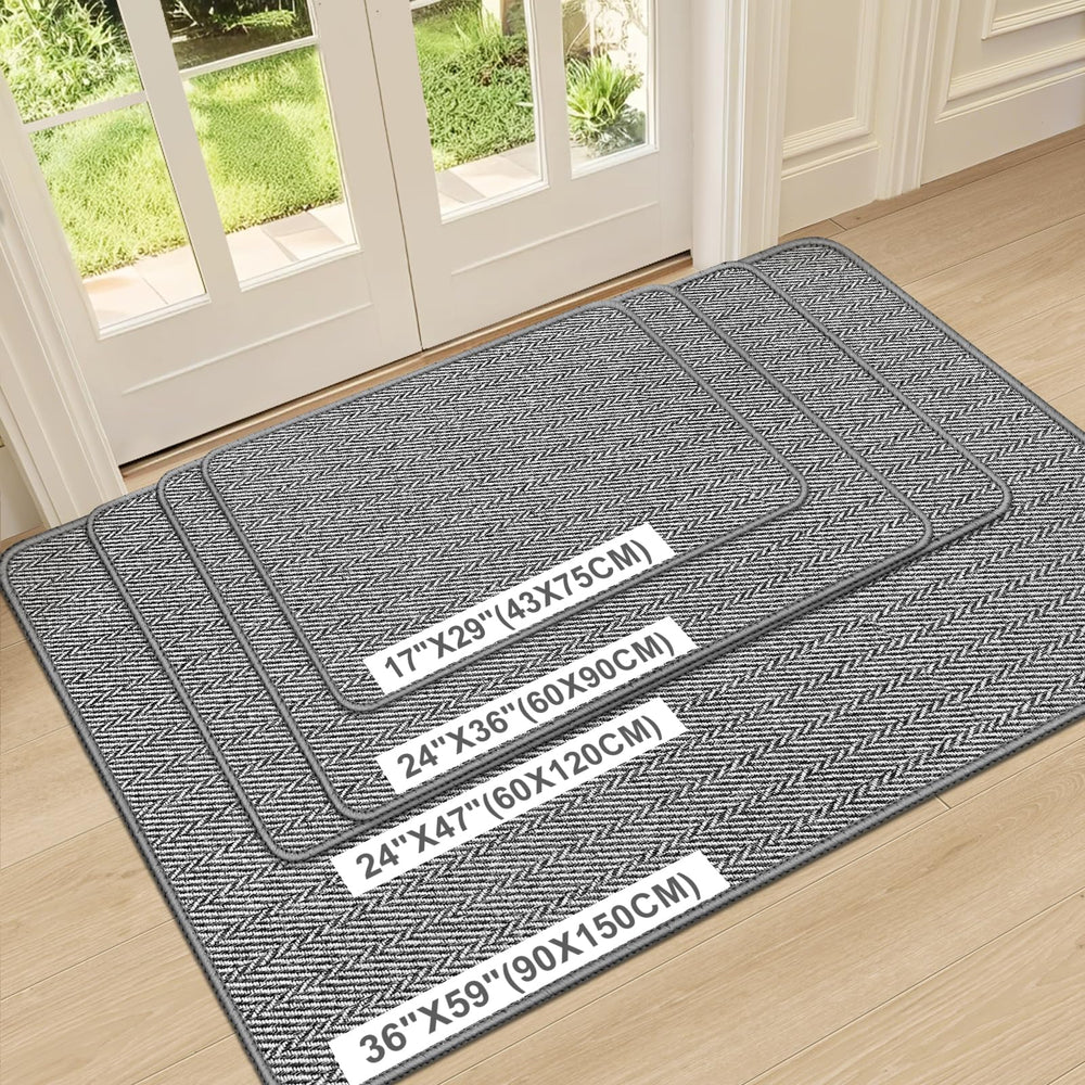 Side view of BEISIFLOOR 24x36 Indoor Door Mat Grey