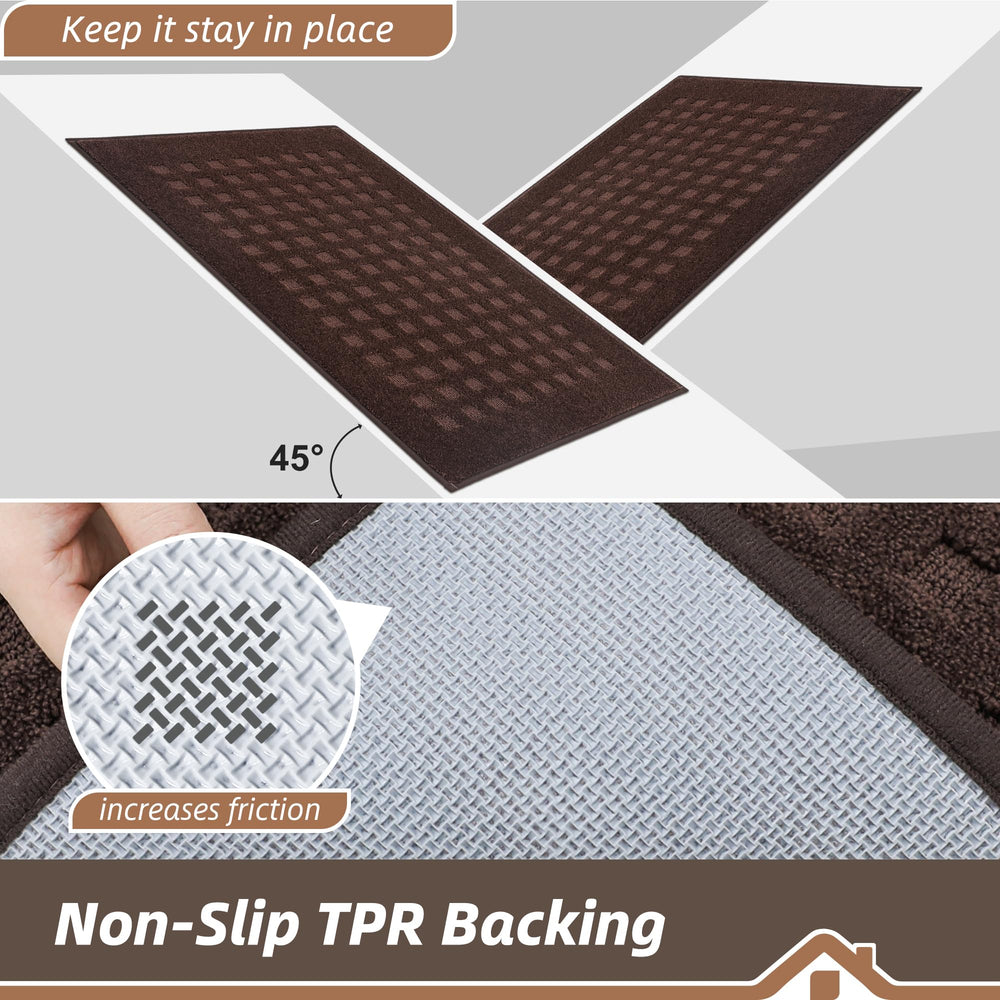 Side view of BEQHAUSE Dirt Trapper Door Mat showing thickness