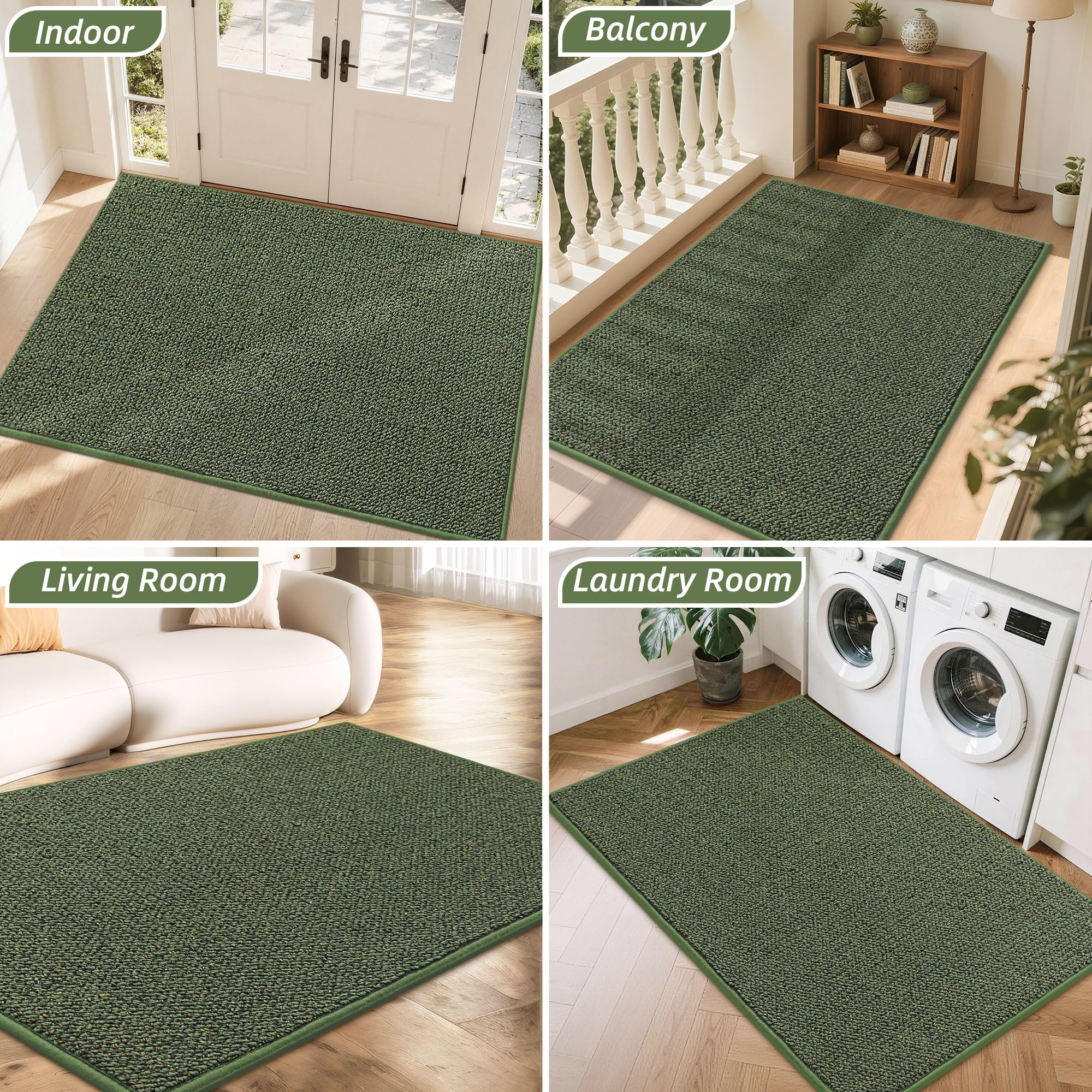 Side view of BEQHAUSE door mat showing thickness