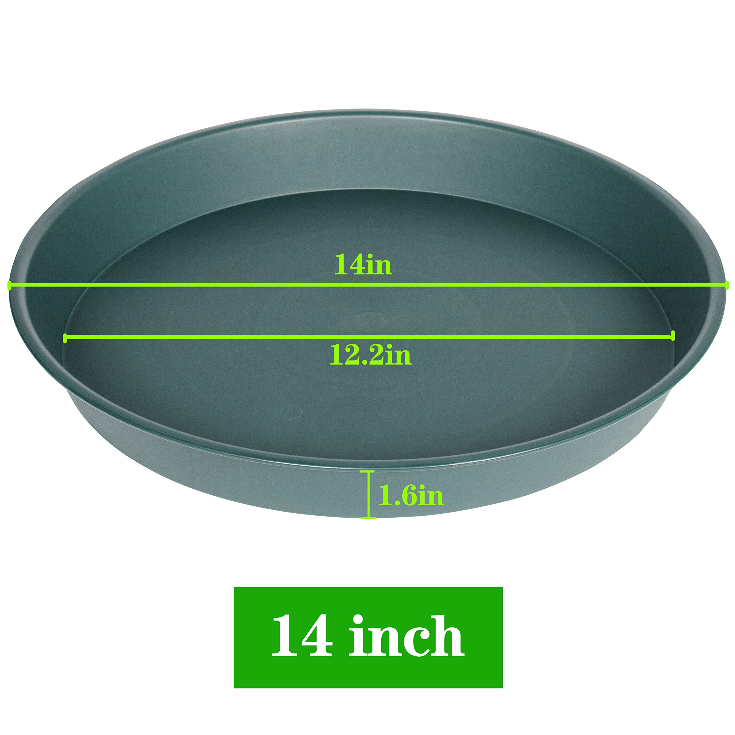 Side view of Bleuhome plant saucer showing depth