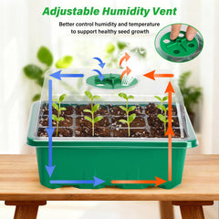 Side view of Bonviee seed starter tray with clear dome on top