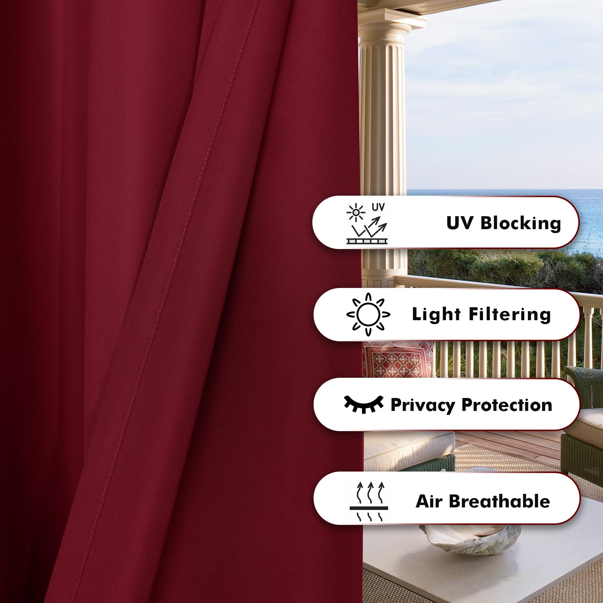 Side view of BONZER Waterproof Outdoor Curtain