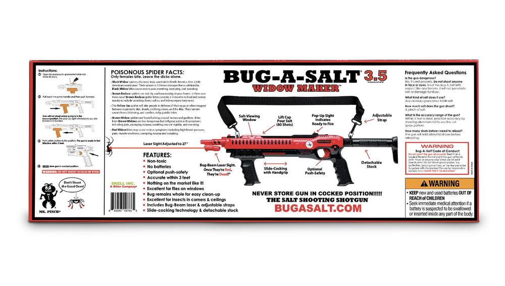 Side view of BUG-A-SALT Widow Maker 3.5 with adjustable stock