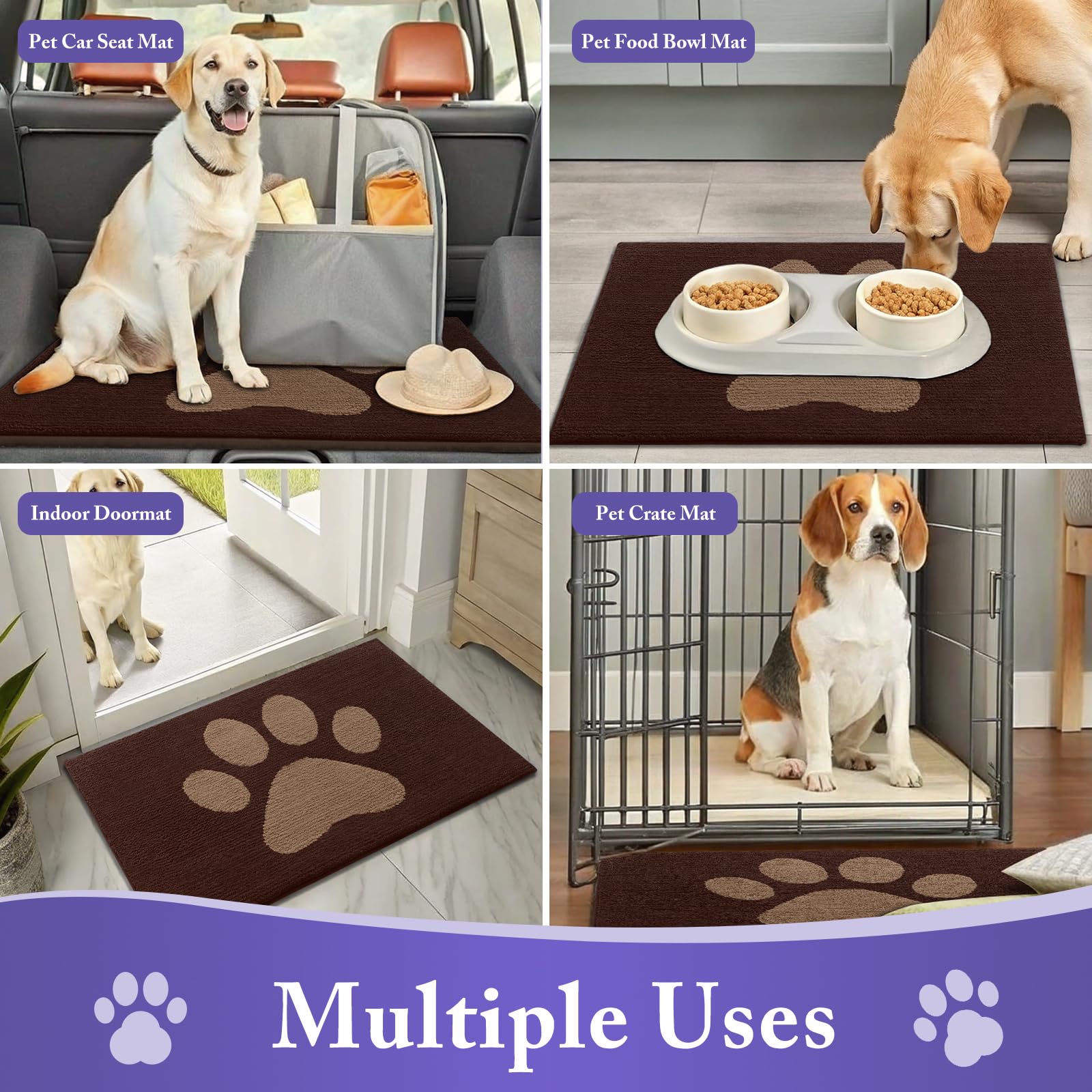 Side view of Buganda Dog Door Mat showing low profile