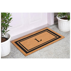 Side view of Calloway Mills Monogram Doormat Letter L