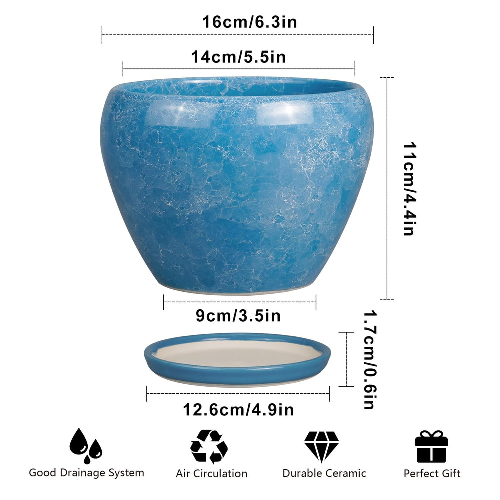Side view of Ceramicfor 6 Inch Ceramic Planter Pot