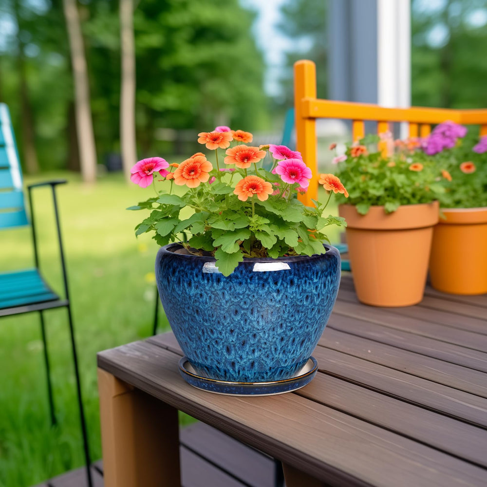 Side view of Ceramicfor Planter Pot showcasing drainage hole