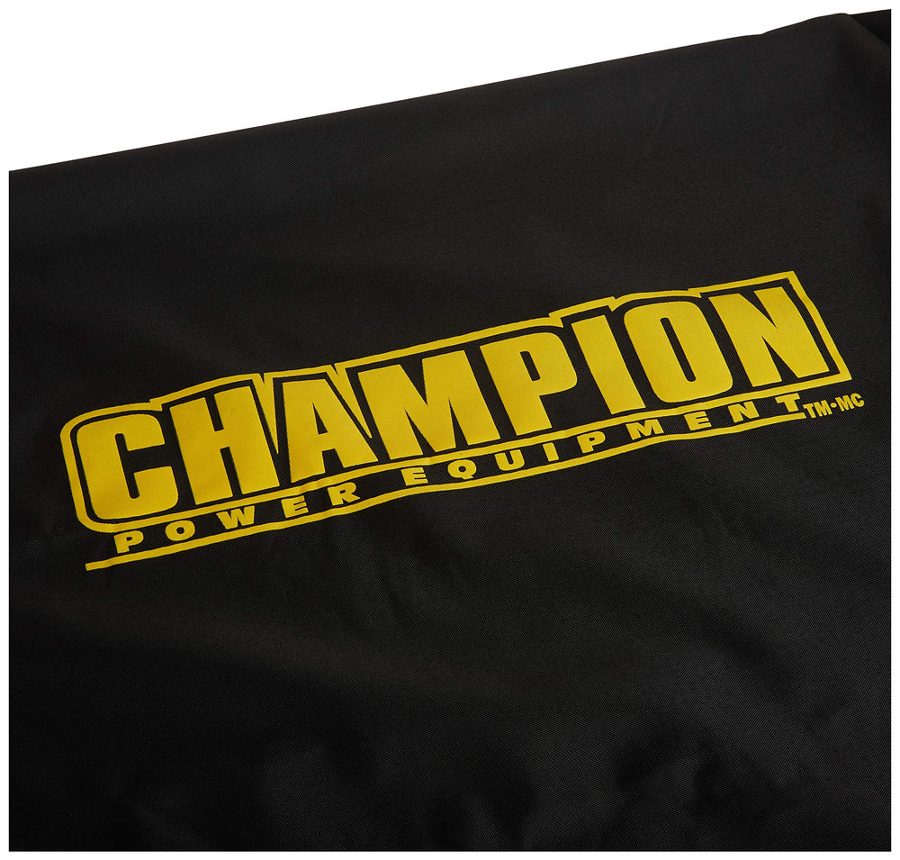 Side view of Champion log splitter cover, demonstrating fit and design